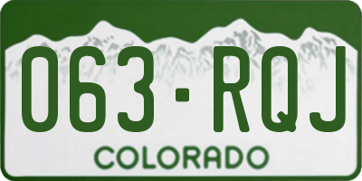 CO license plate 063RQJ