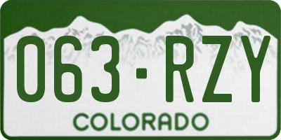 CO license plate 063RZY