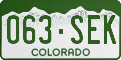 CO license plate 063SEK