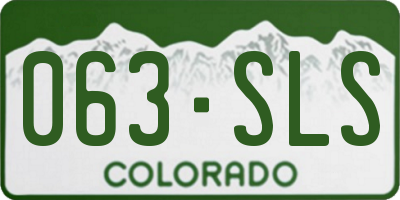 CO license plate 063SLS
