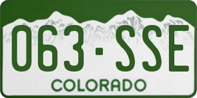 CO license plate 063SSE