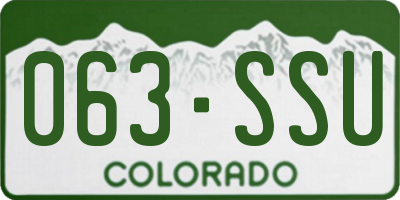 CO license plate 063SSU