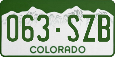 CO license plate 063SZB