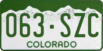CO license plate 063SZC