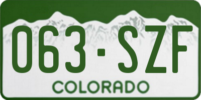 CO license plate 063SZF