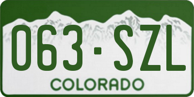 CO license plate 063SZL