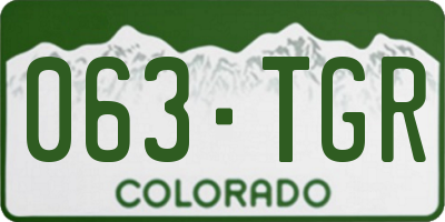 CO license plate 063TGR