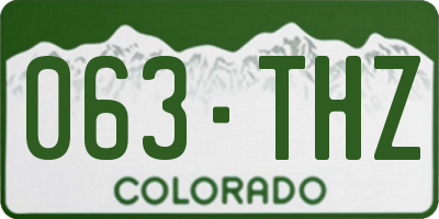 CO license plate 063THZ