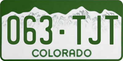 CO license plate 063TJT