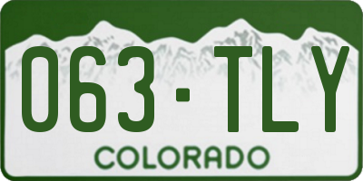 CO license plate 063TLY