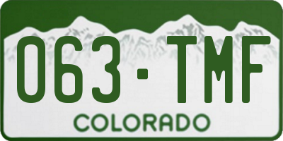 CO license plate 063TMF