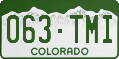 CO license plate 063TMI