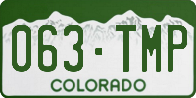 CO license plate 063TMP