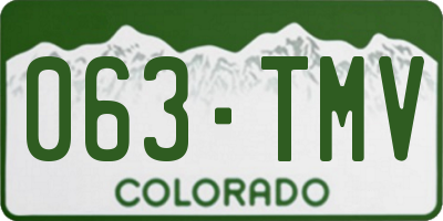 CO license plate 063TMV