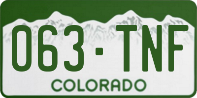 CO license plate 063TNF