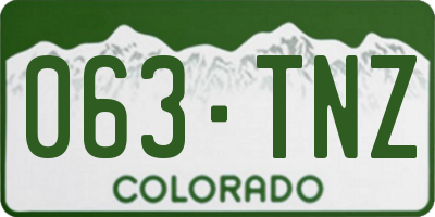 CO license plate 063TNZ