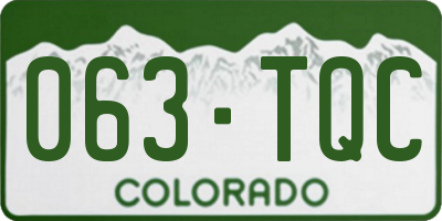 CO license plate 063TQC