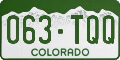 CO license plate 063TQQ
