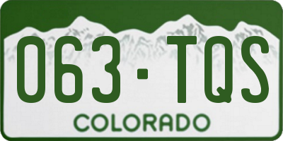 CO license plate 063TQS