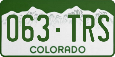 CO license plate 063TRS