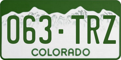 CO license plate 063TRZ