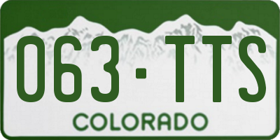 CO license plate 063TTS