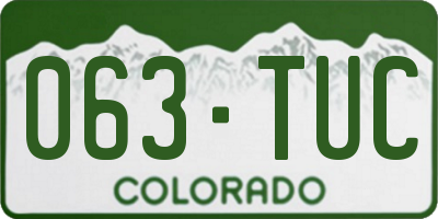 CO license plate 063TUC