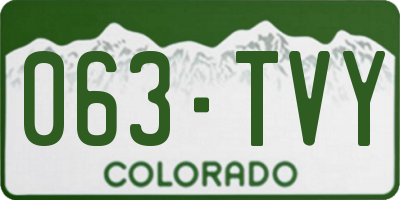 CO license plate 063TVY