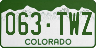 CO license plate 063TWZ