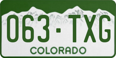CO license plate 063TXG