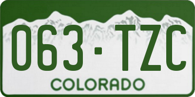 CO license plate 063TZC