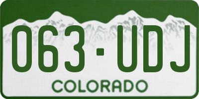 CO license plate 063UDJ