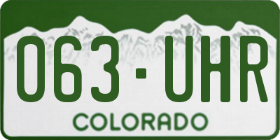 CO license plate 063UHR
