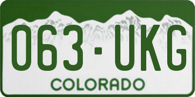 CO license plate 063UKG