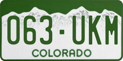 CO license plate 063UKM