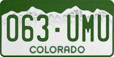 CO license plate 063UMU