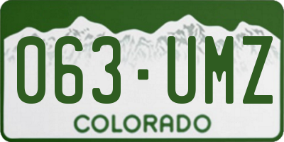 CO license plate 063UMZ