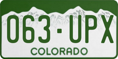 CO license plate 063UPX