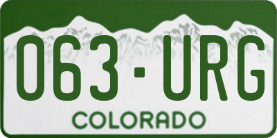 CO license plate 063URG