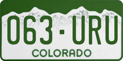 CO license plate 063URU