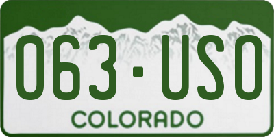 CO license plate 063USO
