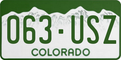 CO license plate 063USZ