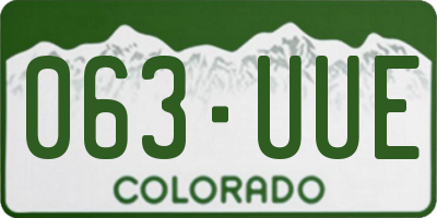 CO license plate 063UUE