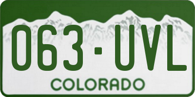 CO license plate 063UVL