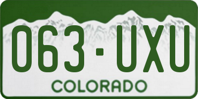 CO license plate 063UXU
