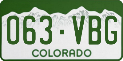 CO license plate 063VBG