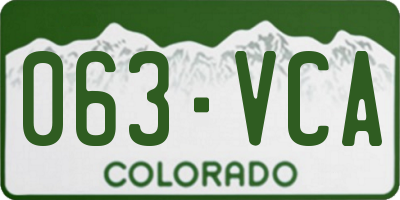CO license plate 063VCA