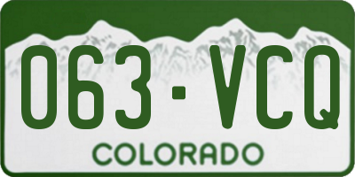 CO license plate 063VCQ