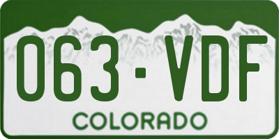 CO license plate 063VDF