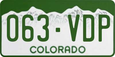 CO license plate 063VDP